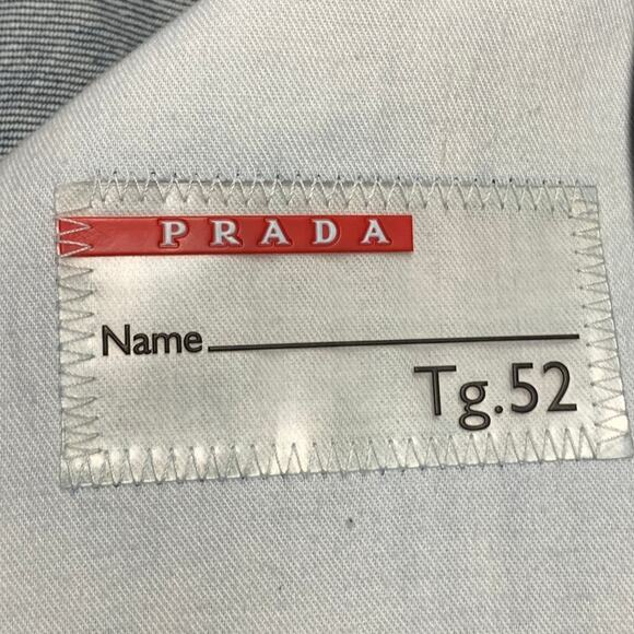 PRADA Size L Indigo Cotton Denim Twill Contrast Stitch Zip Up Jacket - Picture 6 of 6